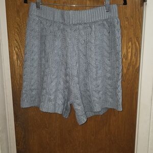 Women's Cable Knit Bermuda Shorts in Gray